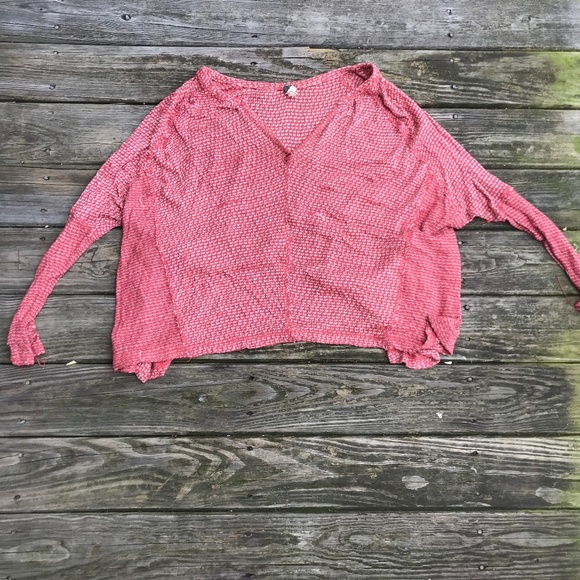 Free People Sweaters - FREE PEOPLE Red and White Open Back Sweater